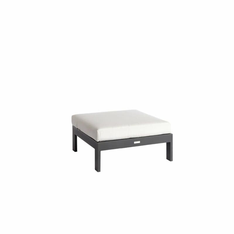 Jati&Kebon "Vigo" Loungehocker, Gestell Aluminium eisengrau mit Sitzkissen shingles