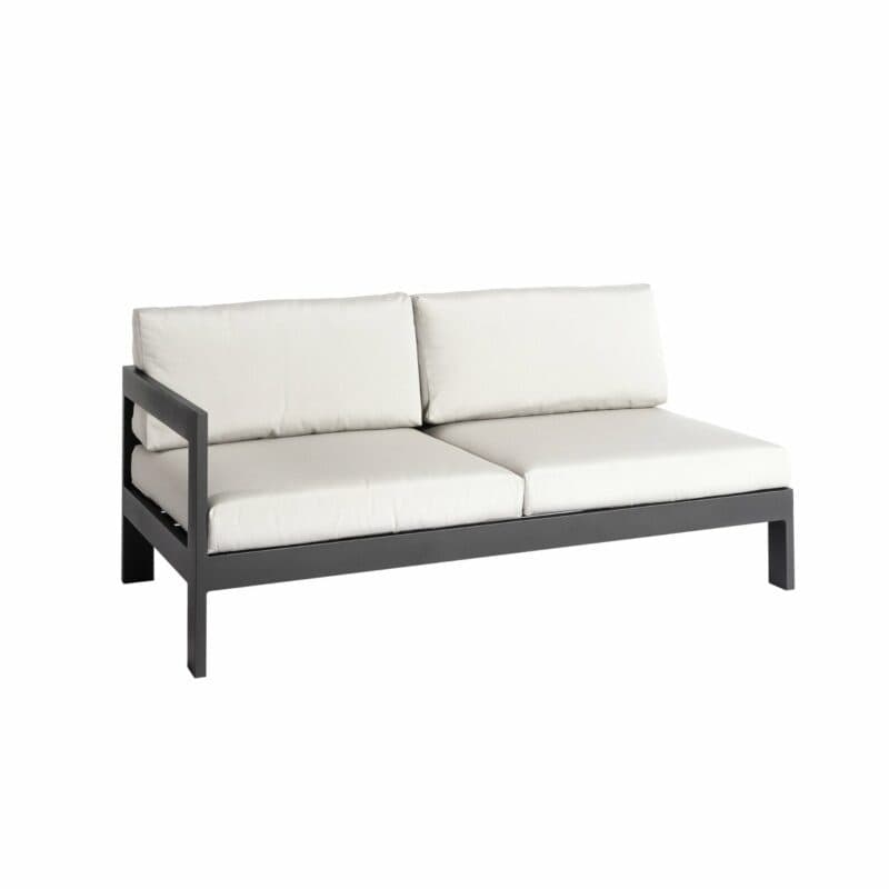 Jati&Kebon "Vigo" Lounge-Seitenteil rechts, Gestell Aluminium eisengrau und Sitz- und Rückenkissen shingles