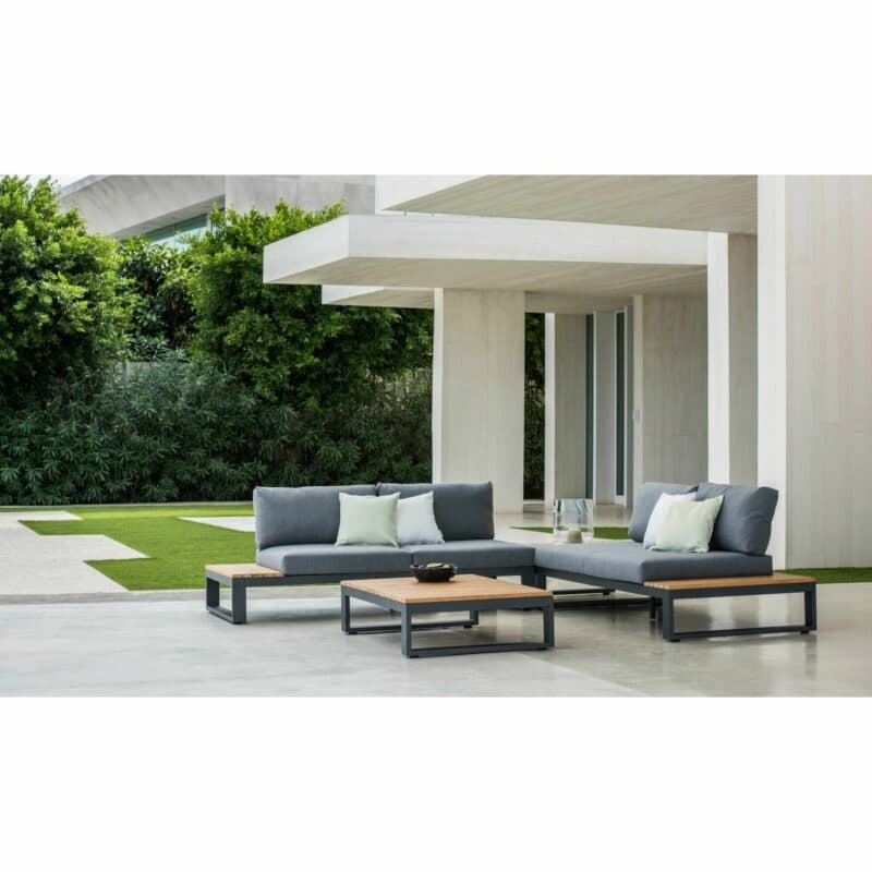 Jati & Kebon "Virginia" Loungegruppe, Gestell Aluminium mit Teak