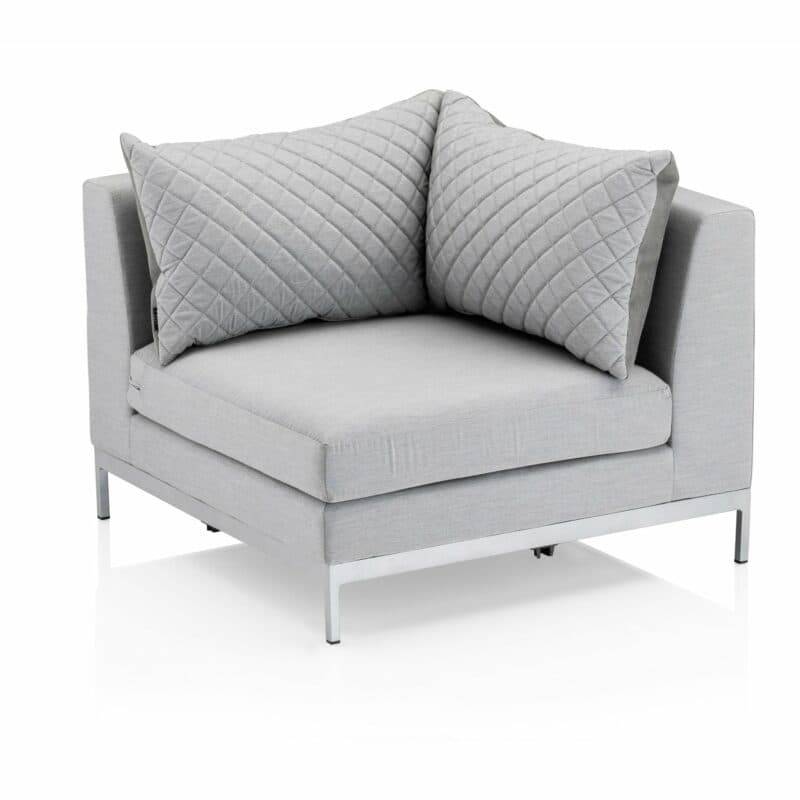 Kettler "Ego Modular" Eckteil, Aluminiumgestell, Bezug Sunbrella® hellgrau meliert