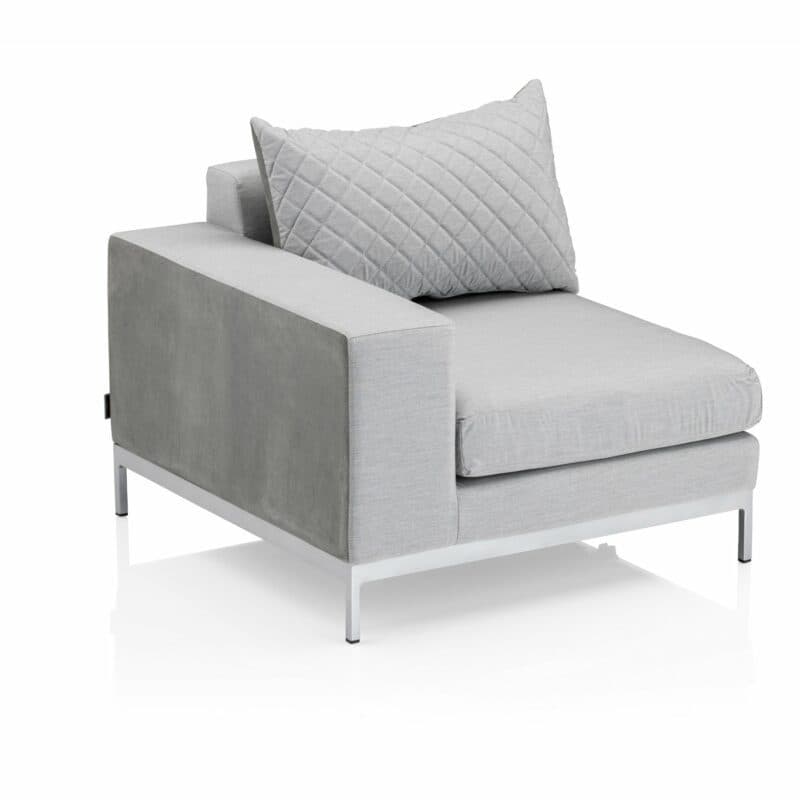 Kettler "Ego Modular" Endteil links, Aluminiumgestell, Bezug Sunbrella® hellgrau meliert