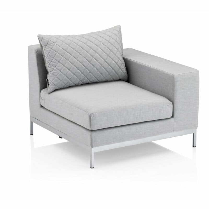 Kettler "Ego Modular" Endteil rechts, Aluminiumgestell, Bezug Sunbrella® hellgrau meliert