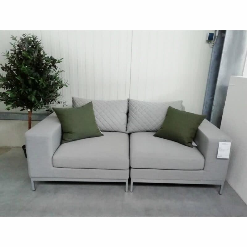 Kettler "Ego Modular" Lounge mit Lounge Endteil links und rechts, Gestell Aluminium silber, Bezug Sunbrella® hellgrau meliert, Dekokissen separat erhältlich