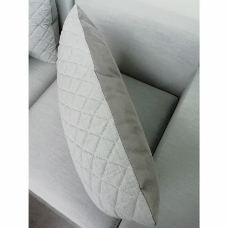 Kettler "Ego Modular" Loungeserie, Rückenkissen-Vorderseite gesteppt/Sunbrella® hellgrau meliert, Rückseite Mikrofaser grau