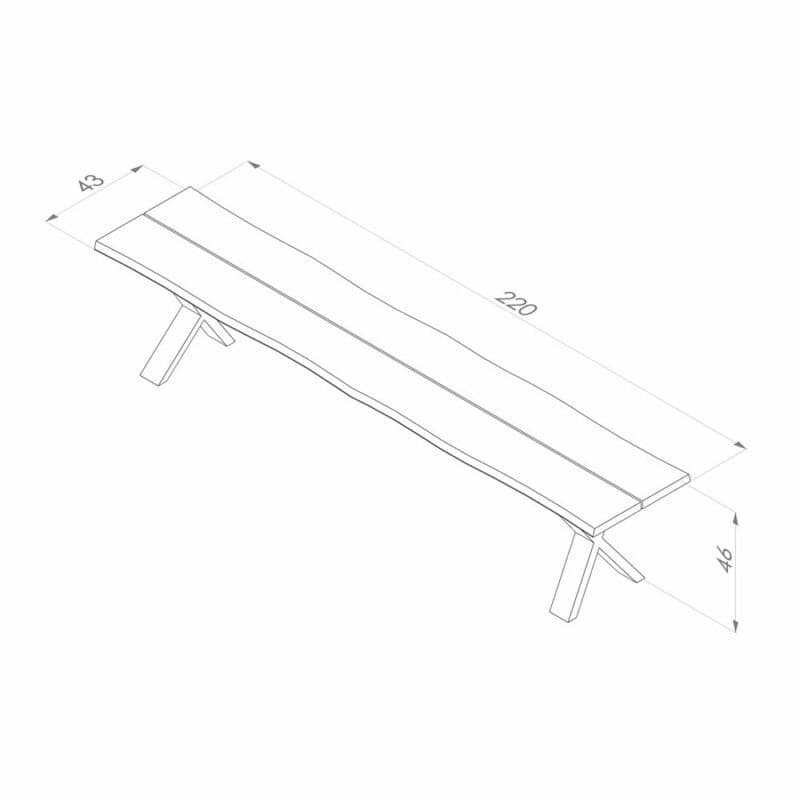 Niehoff Gartenbank "Solid", Gestell Aluminium anthrazit, Sitzfläche Teakholz
