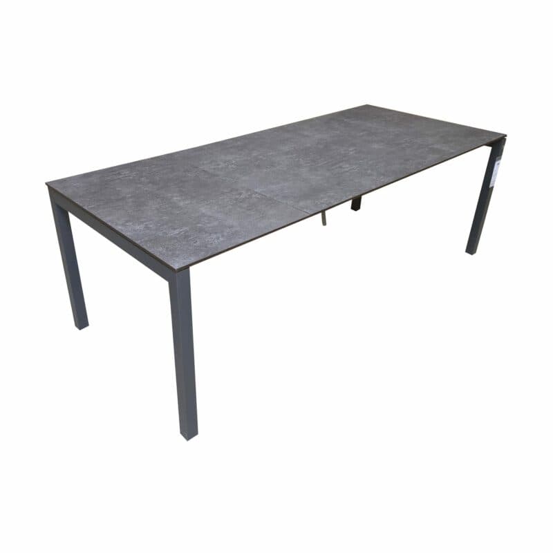 SIT Mobilia "Etna" Ausziehtisch, Gestell Aluminium anthrazit, Tischplatte HPL Oxido Bluestone, 160/220x95 cm