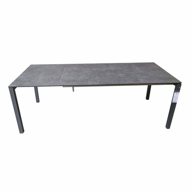 SIT Mobilia "Etna" Ausziehtisch, Gestell Aluminium anthrazit, Tischplatte HPL Oxido Bluestone, 160/220x95 cm