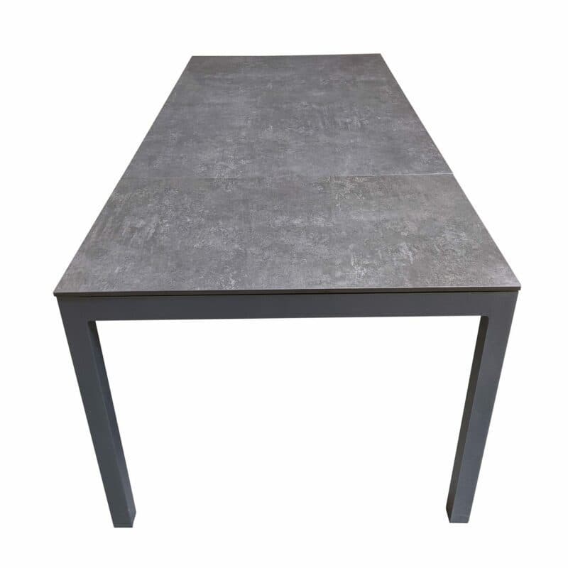 SIT Mobilia "Etna" Ausziehtisch, Gestell Aluminium anthrazit, Tischplatte HPL Oxido Bluestone, 160/220x95 cm