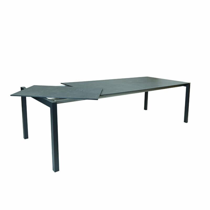 SIT Mobilia "Etna" Ausziehtisch, Gestell Aluminium anthrazit, Tischplatte HPL Oxido Bluestone