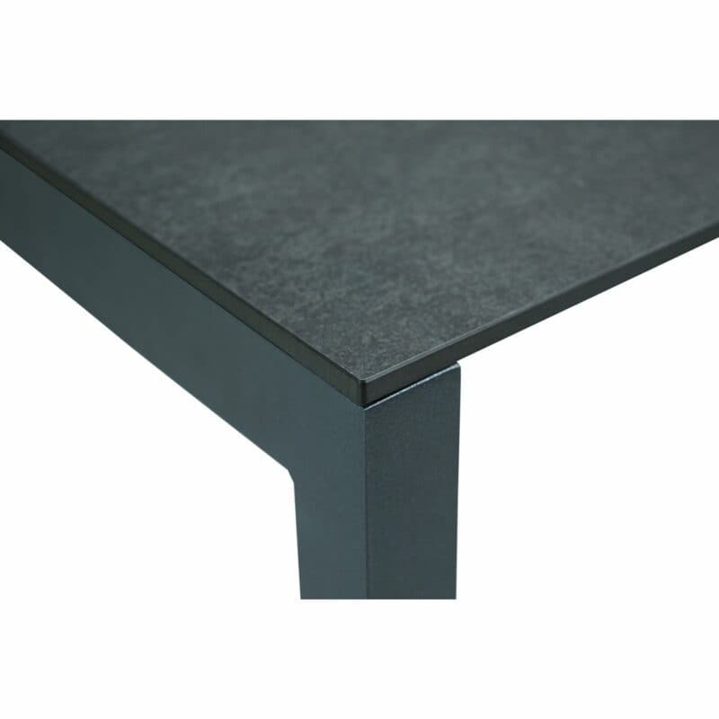 SIT Mobilia "Etna" Ausziehtisch, Gestell Aluminium anthrazit, Tischplatte HPL Oxido Bluestone, Detail