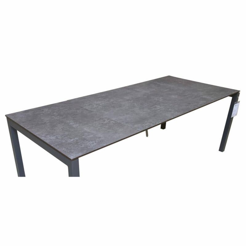 SIT Mobilia "Etna" Ausziehtisch, Gestell Aluminium anthrazit, Tischplatte HPL Oxido Bluestone, 160/220x95 cm