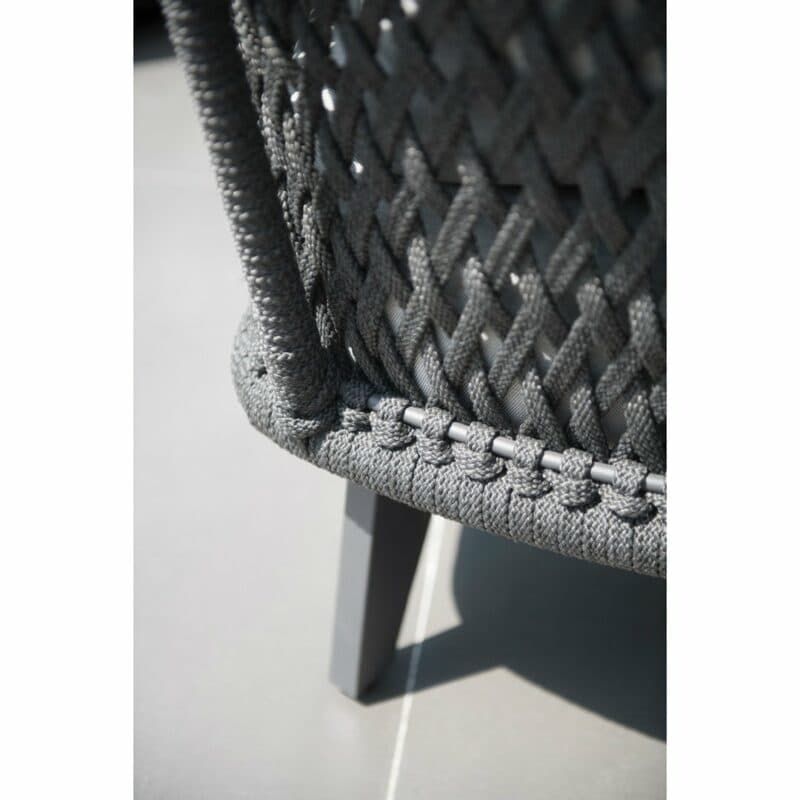 4Seasons Outdoor Loungeserie "Belize" inkl. Kissen, Gestell Aluminium anthrazit, Sitzflächen-Bespannung Rope schwarz