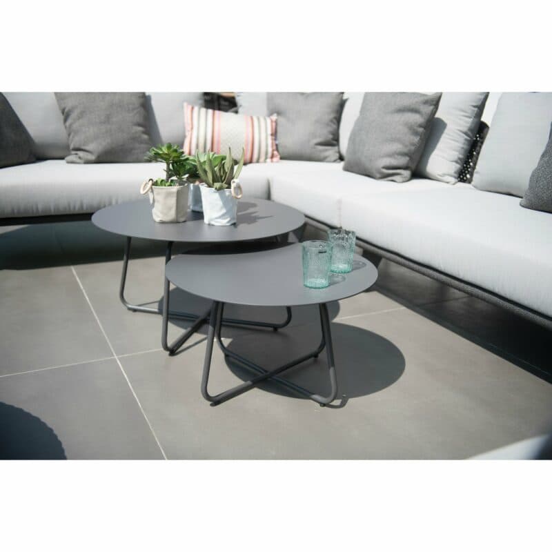 4Seasons Outdoor Loungeserie "Belize" inkl. Kissen, Gestell Aluminium anthrazit, Sitzflächen-Bespannung Rope schwarz