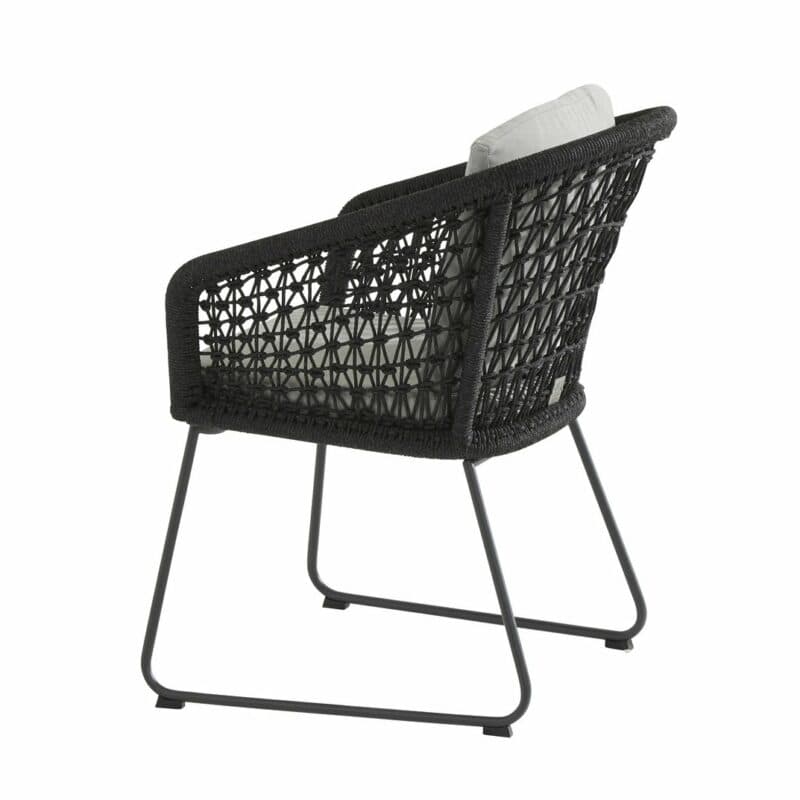 4Seasons Outdoor Sessel "Mila" inkl. 2 Kissen, Gestell Edelstahl anthrazit, Rope schwarz