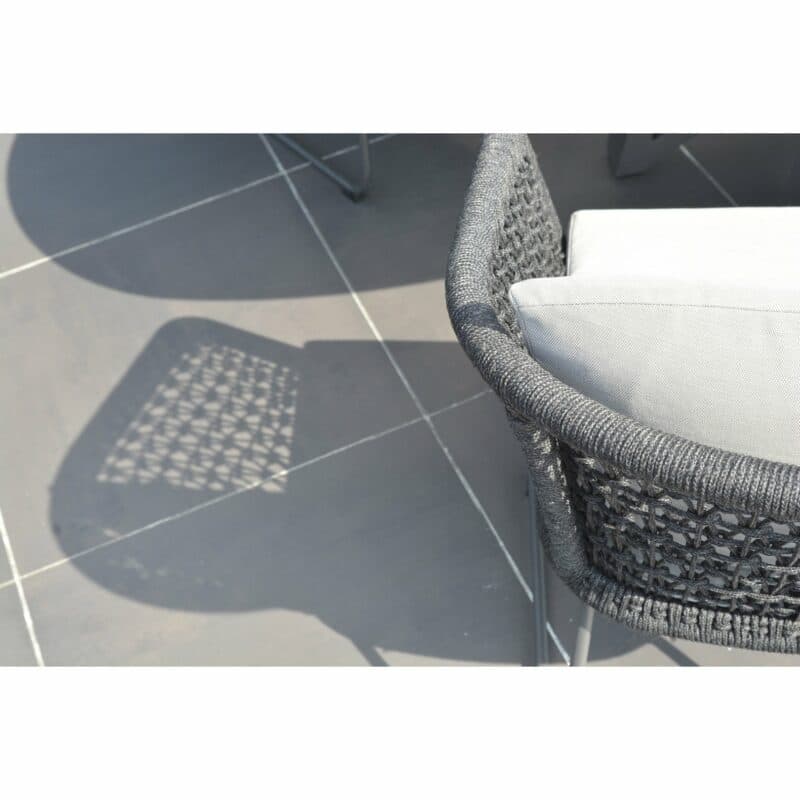 4Seasons Outdoor Sessel "Mila" inkl. 2 Kissen, Gestell Edelstahl anthrazit, Rope schwarz