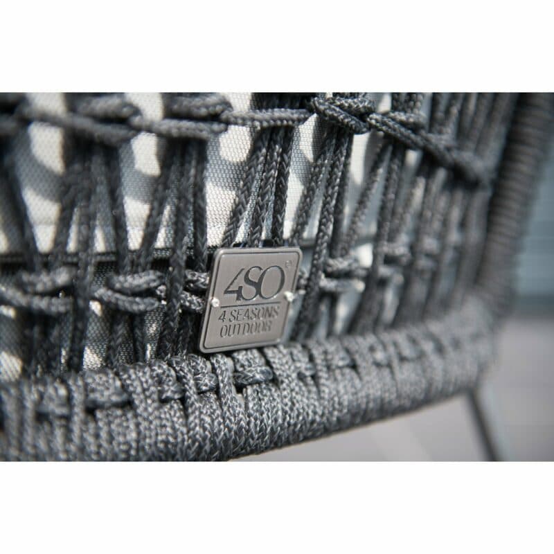 4Seasons Outdoor Sessel "Mila" inkl. 2 Kissen, Gestell Edelstahl anthrazit, Rope schwarz