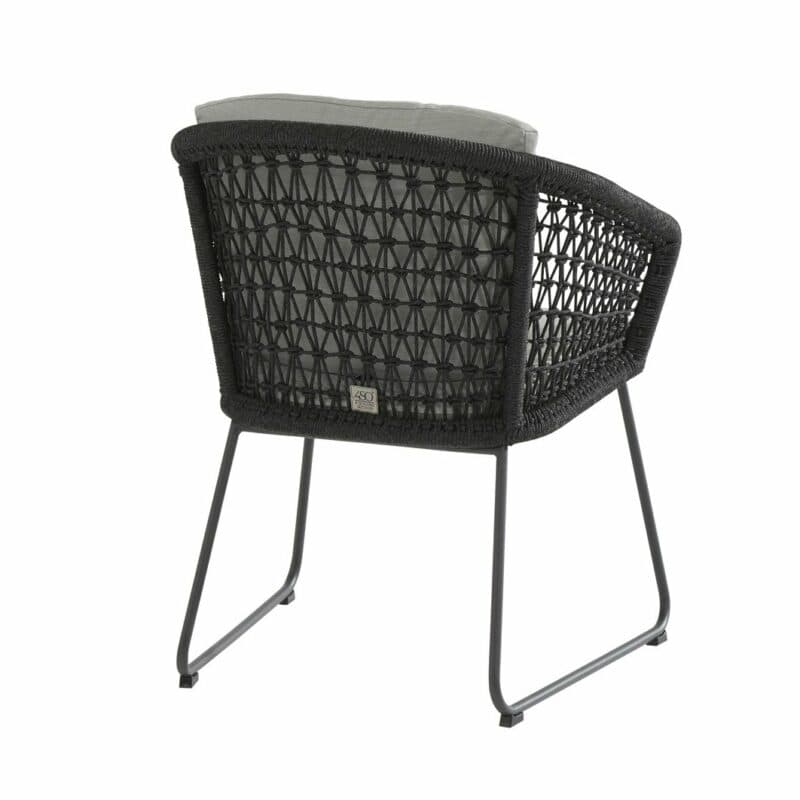 4Seasons Outdoor Sessel "Mila" inkl. 2 Kissen, Gestell Edelstahl anthrazit, Rope schwarz