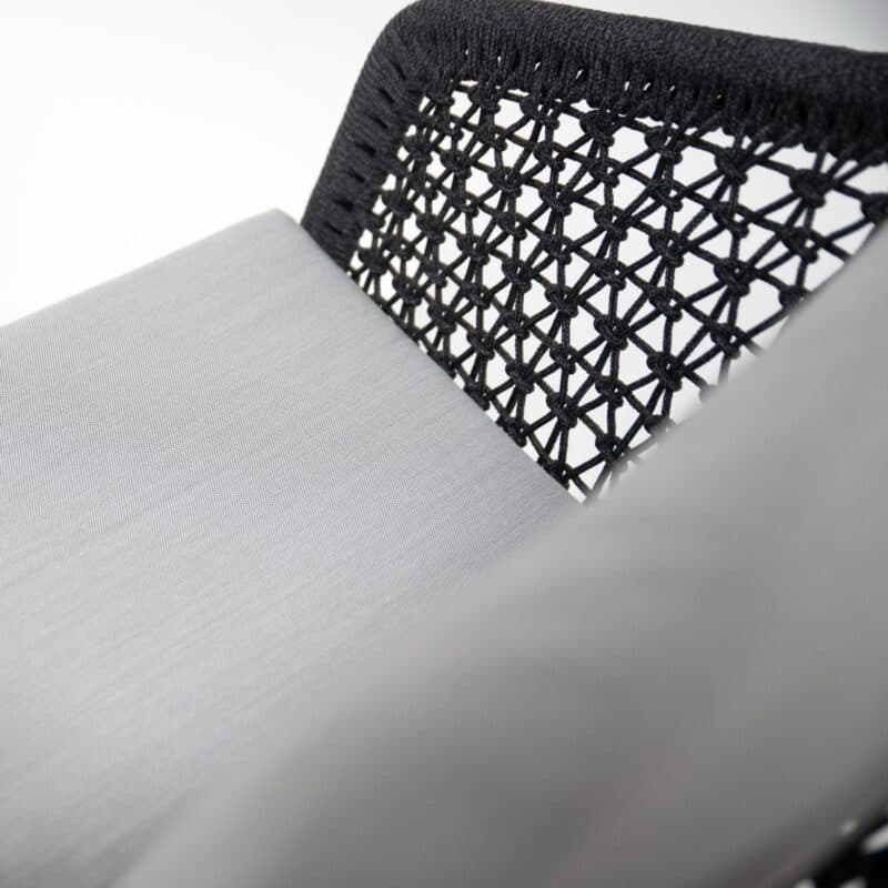 4Seasons Outdoor Sessel "Mila" inkl. 2 Kissen, Gestell Edelstahl anthrazit, Rope schwarz