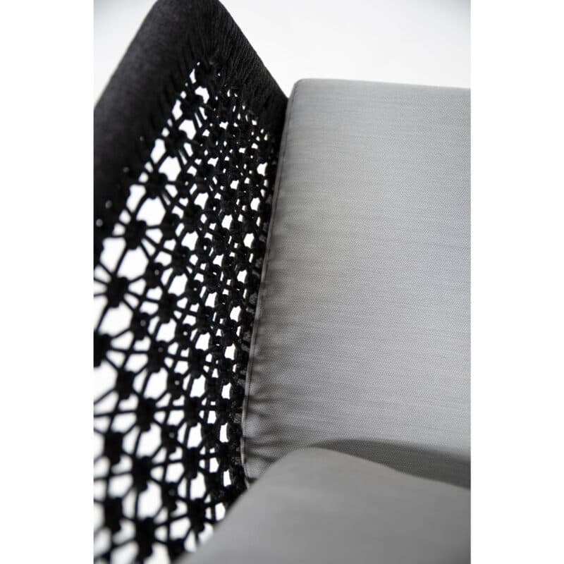 4Seasons Outdoor Sessel "Mila" inkl. 2 Kissen, Gestell Edelstahl anthrazit, Rope schwarz