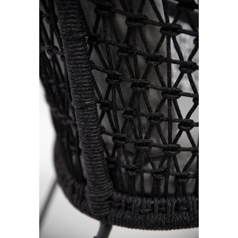 4Seasons Outdoor Sessel "Mila" inkl. 2 Kissen, Gestell Edelstahl anthrazit, Rope schwarz