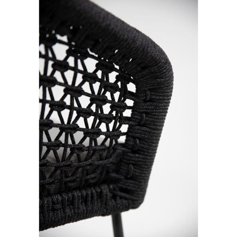 4Seasons Outdoor Sessel "Mila" inkl. 2 Kissen, Gestell Edelstahl anthrazit, Rope schwarz