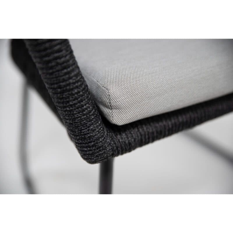 4Seasons Outdoor Sessel "Mila" inkl. 2 Kissen, Gestell Edelstahl anthrazit, Rope schwarz