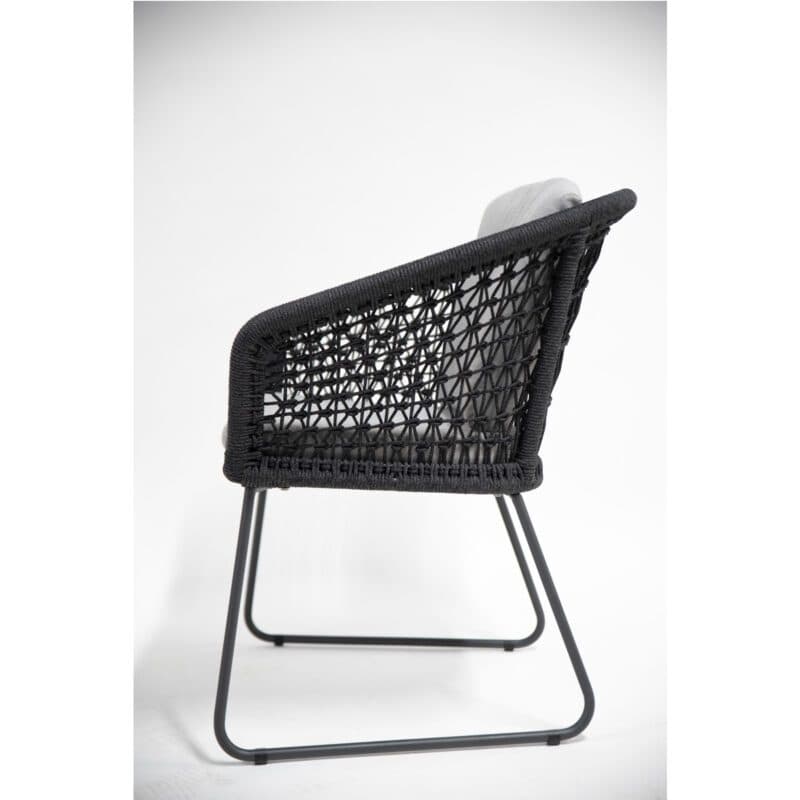 4Seasons Outdoor Sessel "Mila" inkl. 2 Kissen, Gestell Edelstahl anthrazit, Rope schwarz