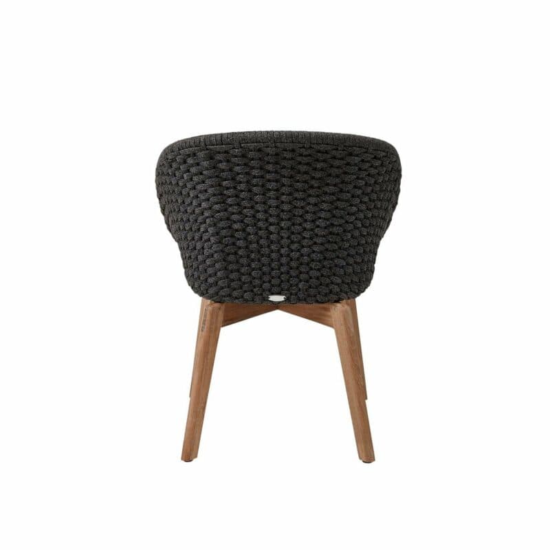 Cane-line Gartenstuhl "Peacock", Gestell Teakholz, Soft Rope dunkelgrau