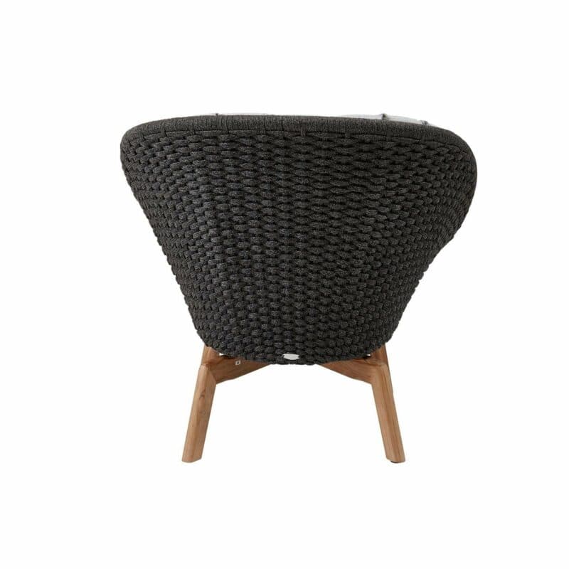 Cane-line Gartensessel "Peacock", Gestell Teakholz, Soft Rope dunkelgrau