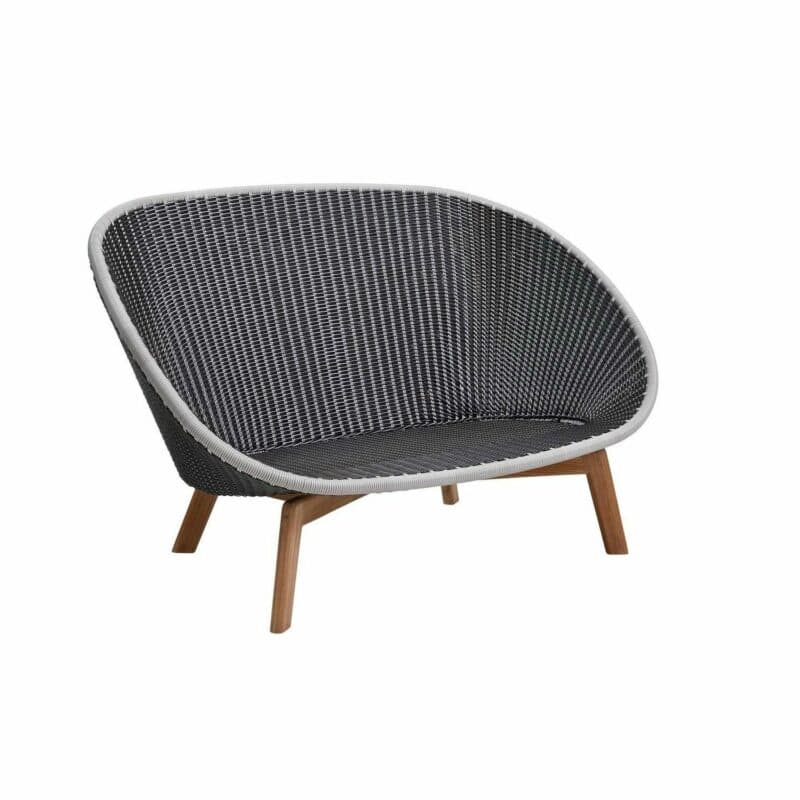 Cane-line Gartensofa "Peacock", Gestell Teakholz, Polyrattan grau/hellgrau