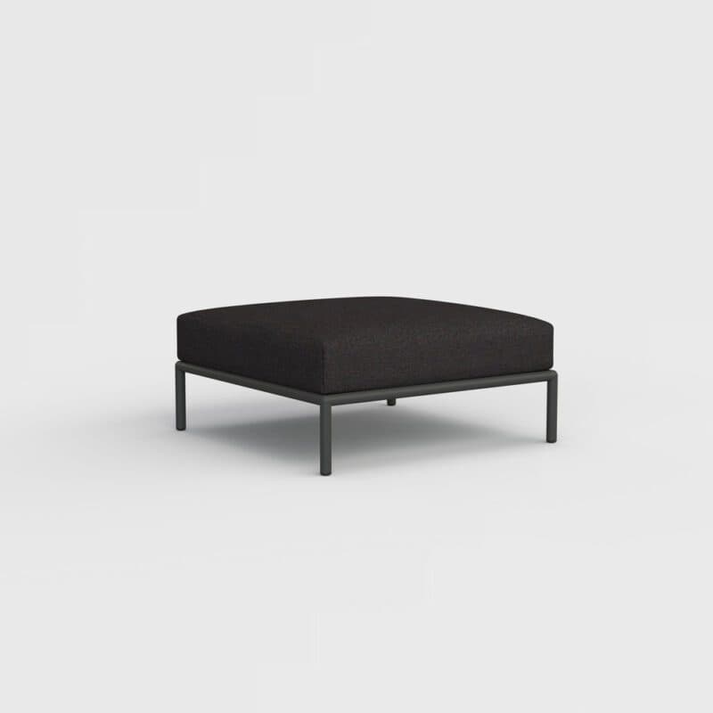 Houe "Level" Loungehocker, Gestell Aluminium, Textilgewebe Sunbrella Natté Sooty grey