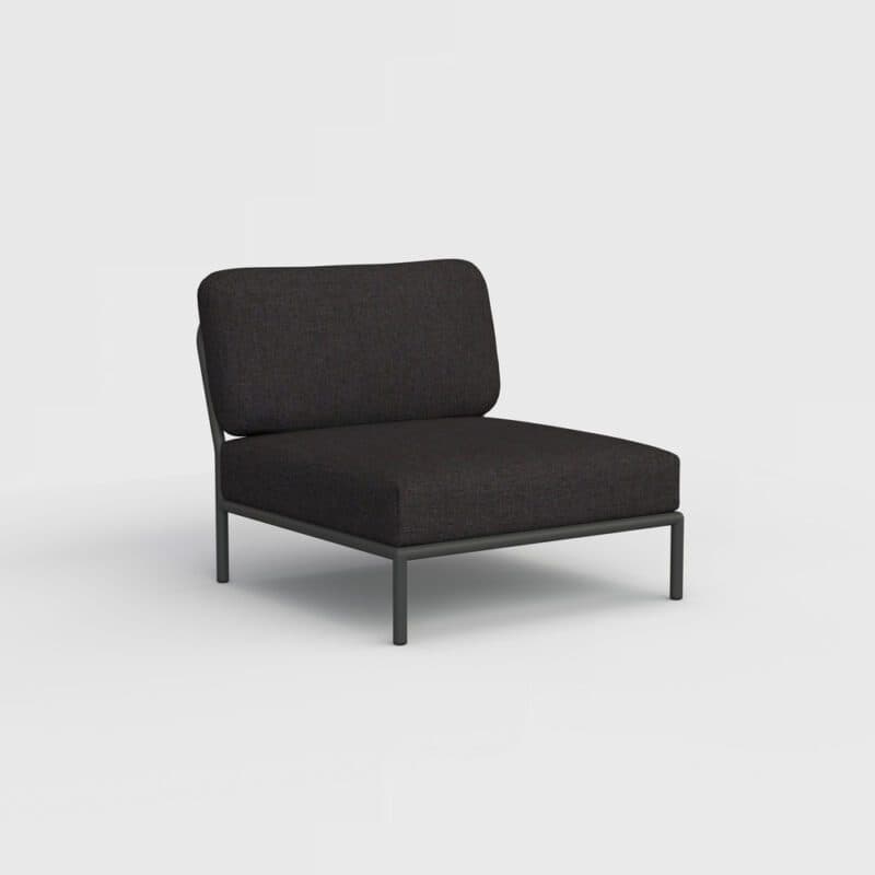 Houe "Level" Loungesessel, Gestell Aluminium, Textilgewebe Sunbrella Natté Sooty grey
