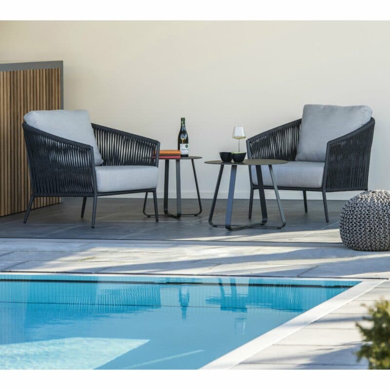 Jati&Kebon Beistelltisch "Elko" mit Loungesessel "Fortuna"