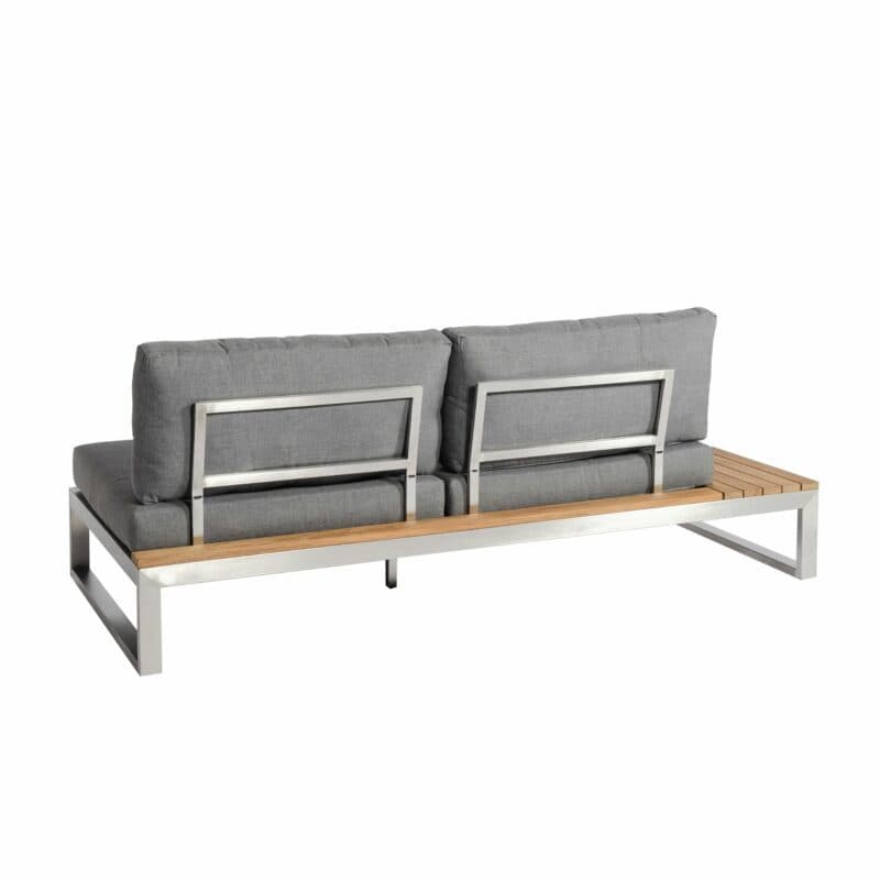 Jati & Kebon "Virginia" 2-Sitzer, rechts, Gestell Edelstahl, Kissen schiefergrau (slate), Sunbrella® Qualität