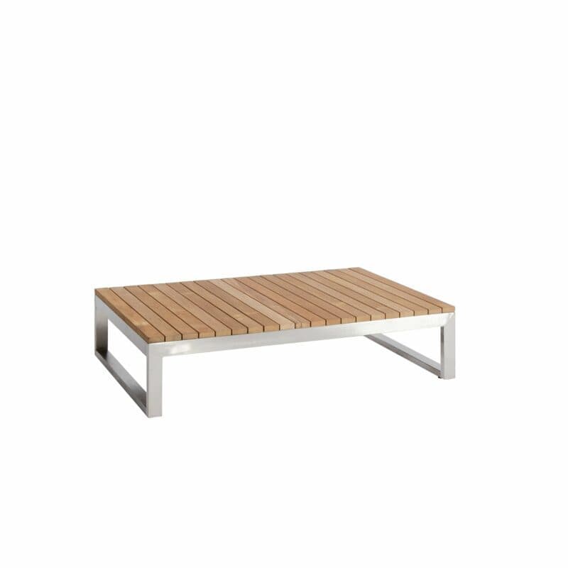 Jati & Kebon "Virginia" Loungetisch, Gestell Edelstahl, 120x75 cm