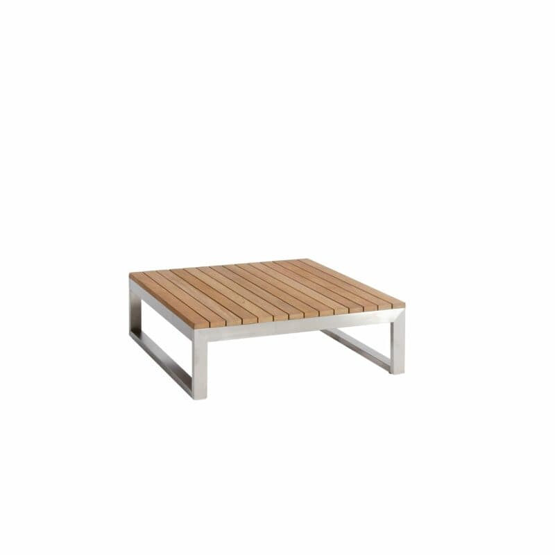 Jati & Kebon "Virginia" Loungetisch, Gestell Edelstahl, 85x85 cm