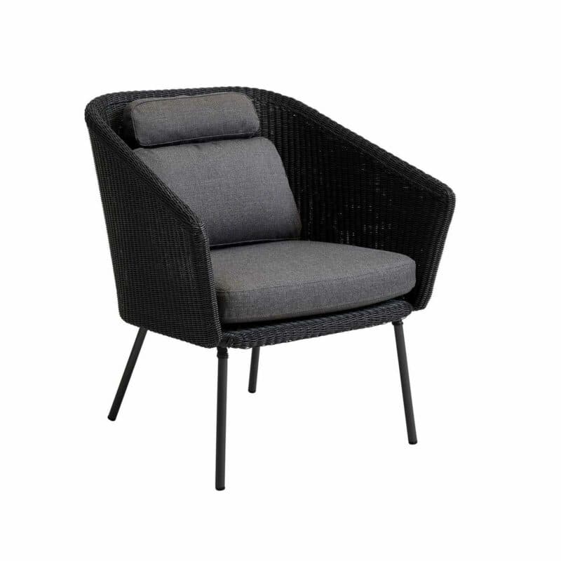 Cane-line "Mega" Diningsessel, Geflecht graphit, AirTouch Kissen grau