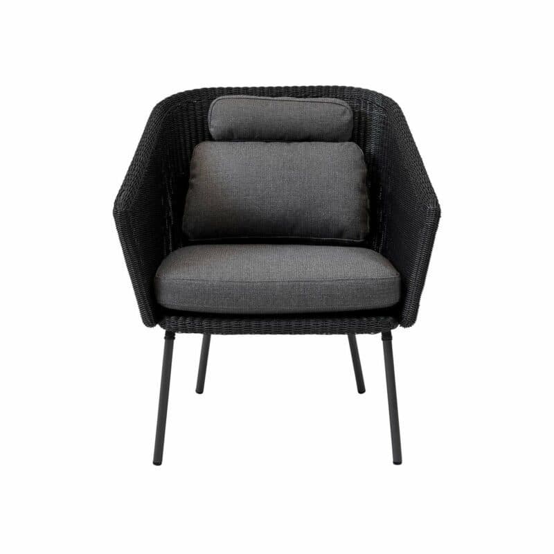 Cane-line "Mega" Diningsessel, Geflecht graphit, AirTouch Kissen grau