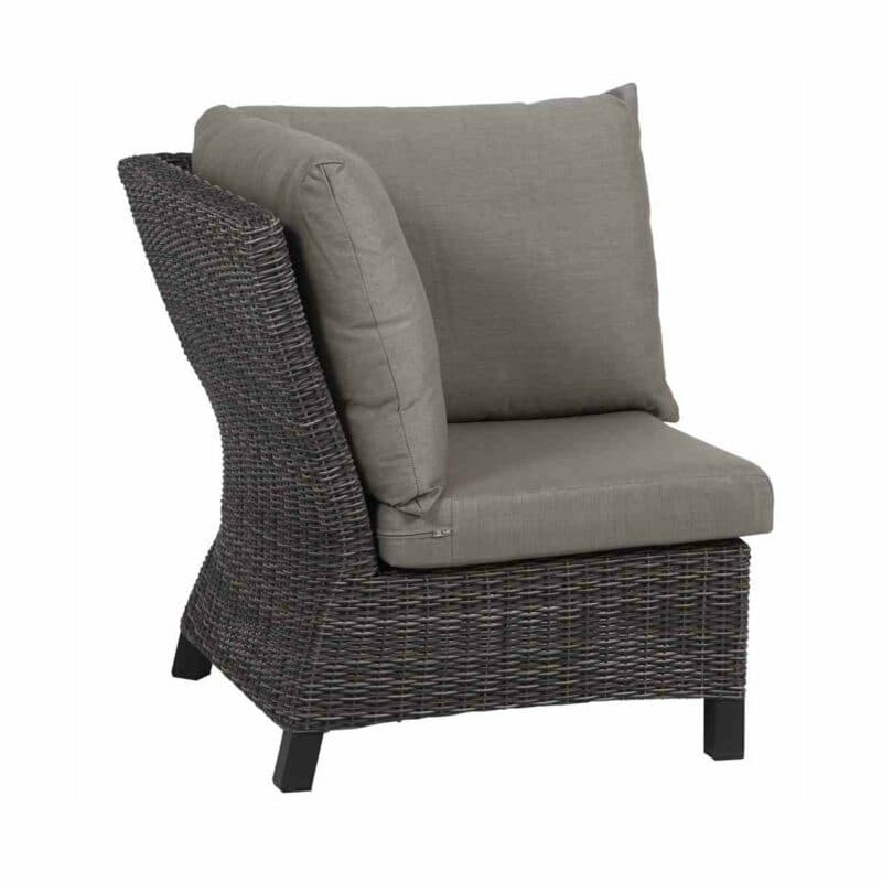 Siena Garden "Corido" Eckteil, Gestell Aluminium anthrazit matt, Geflecht charcoal grey, Kissen taupe meliert