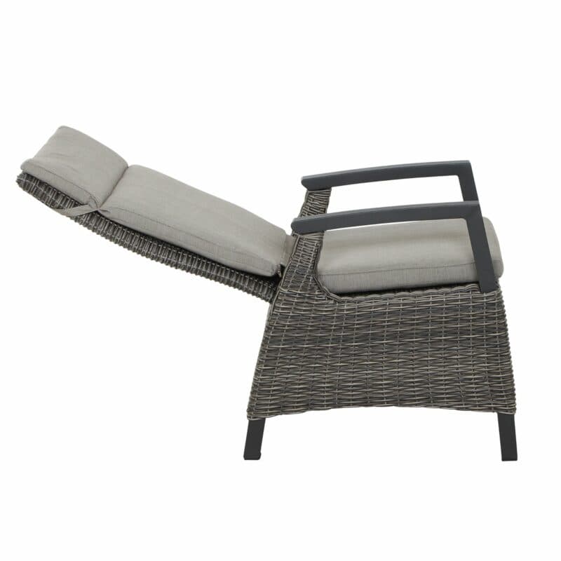 Siena Garden "Corido" Dining Sessel, Gestell Aluminium anthrazit matt, Geflecht charcoal grey, Auflage taupe meliert