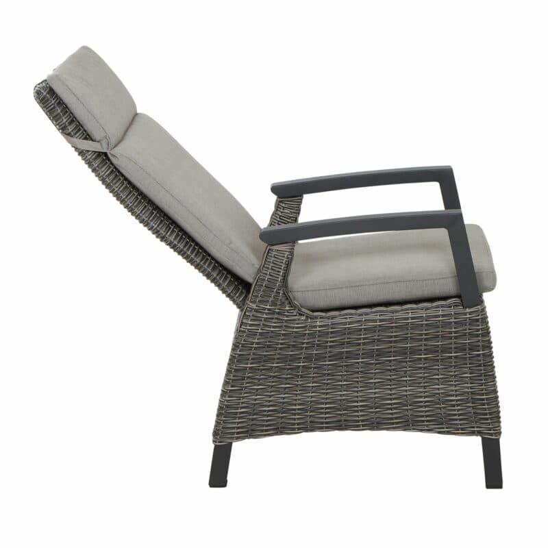 Siena Garden "Corido" Dining Sessel, Gestell Aluminium anthrazit matt, Geflecht charcoal grey, Auflage taupe meliert