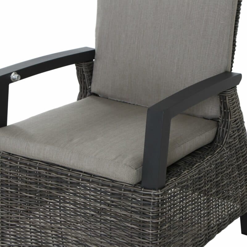 Siena Garden "Corido" Dining Sessel, Gestell Aluminium anthrazit matt, Geflecht charcoal grey, Auflage taupe meliert