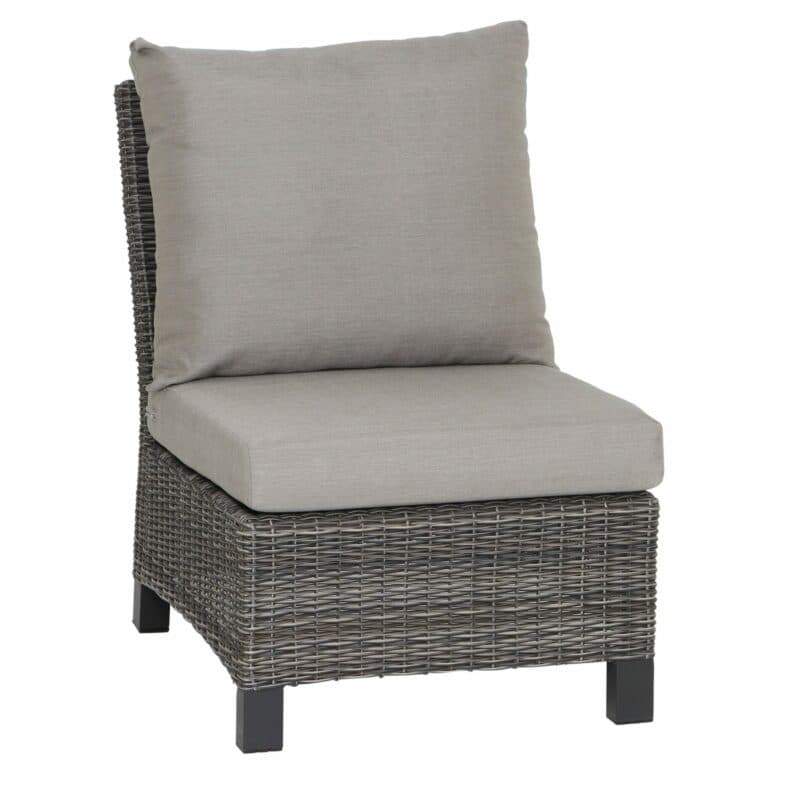 Siena Garden "Corido" Mittelteil, Gestell Aluminium anthrazit matt, Geflecht charcoal grey, Kissen taupe meliert
