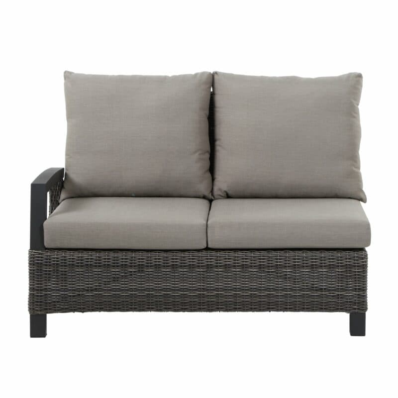 Siena Garden "Corido" Lounge-Seitenteil rechts "Corido", Gestell Aluminium anthrazit matt, Geflecht charcoal grey, Kissen taupe meliert