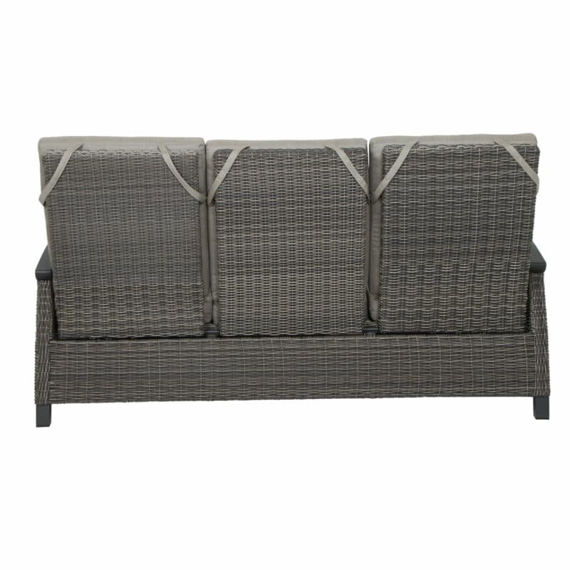 Siena Garden "Corido" Loungesofa, Gestell Aluminium, Geflecht charcoal grey, Kissen taupe meliert
