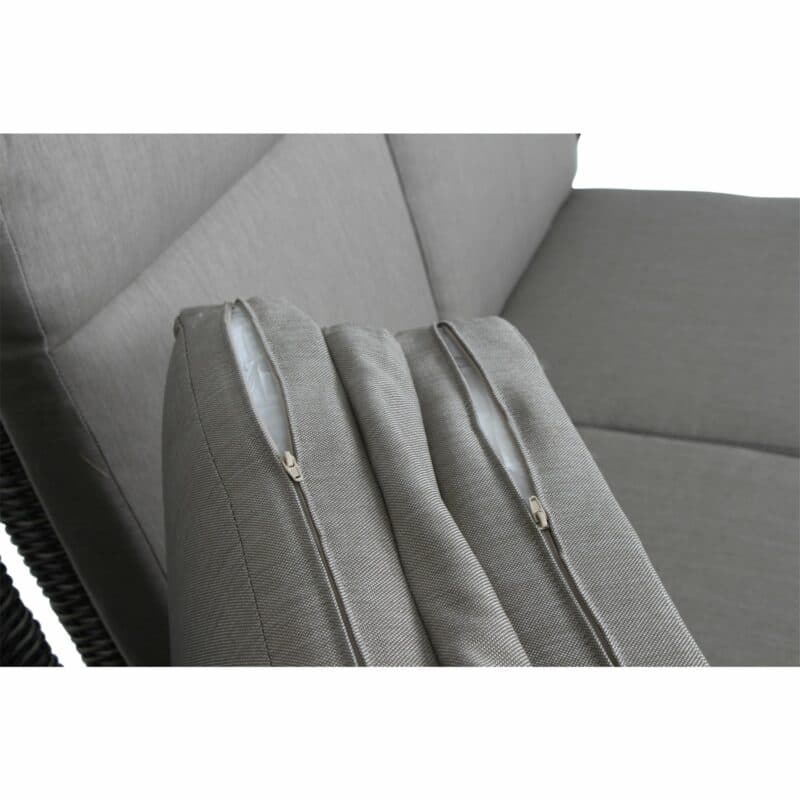 Siena Garden "Corido" Loungesofa, Gestell Aluminium, Geflecht charcoal grey, Kissen taupe meliert