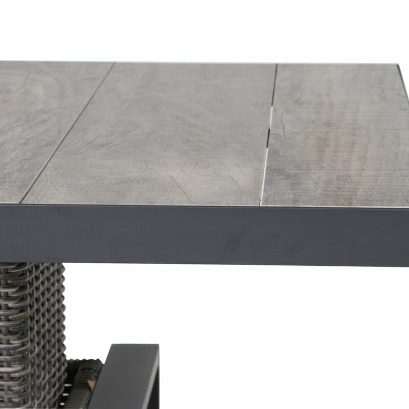 Siena Garden "Corido" Loungetisch/Lift-Tisch, Gestell Aluminium anthrazit matt, Geflecht charcoal grey, Tischplatte Keramik washed grey