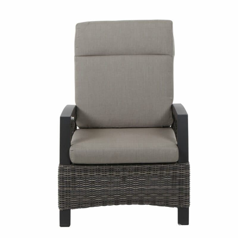 Siena Garden "Corido" Loungesessel, Gestell Aluminium anthrazit matt, Geflecht charcoal grey, Kissen taupe meliert