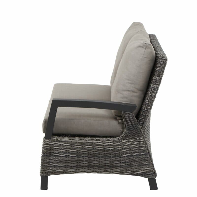 Siena Garden "Corido" Seitenteil links, Gestell Aluminium anthrazit matt, Geflecht charcoal grey, Kissen taupe meliert