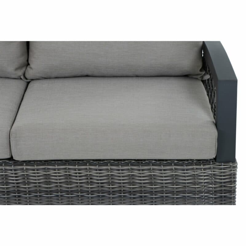 Siena Garden "Corido" Seitenteil links, Gestell Aluminium anthrazit matt, Geflecht charcoal grey, Kissen taupe meliert